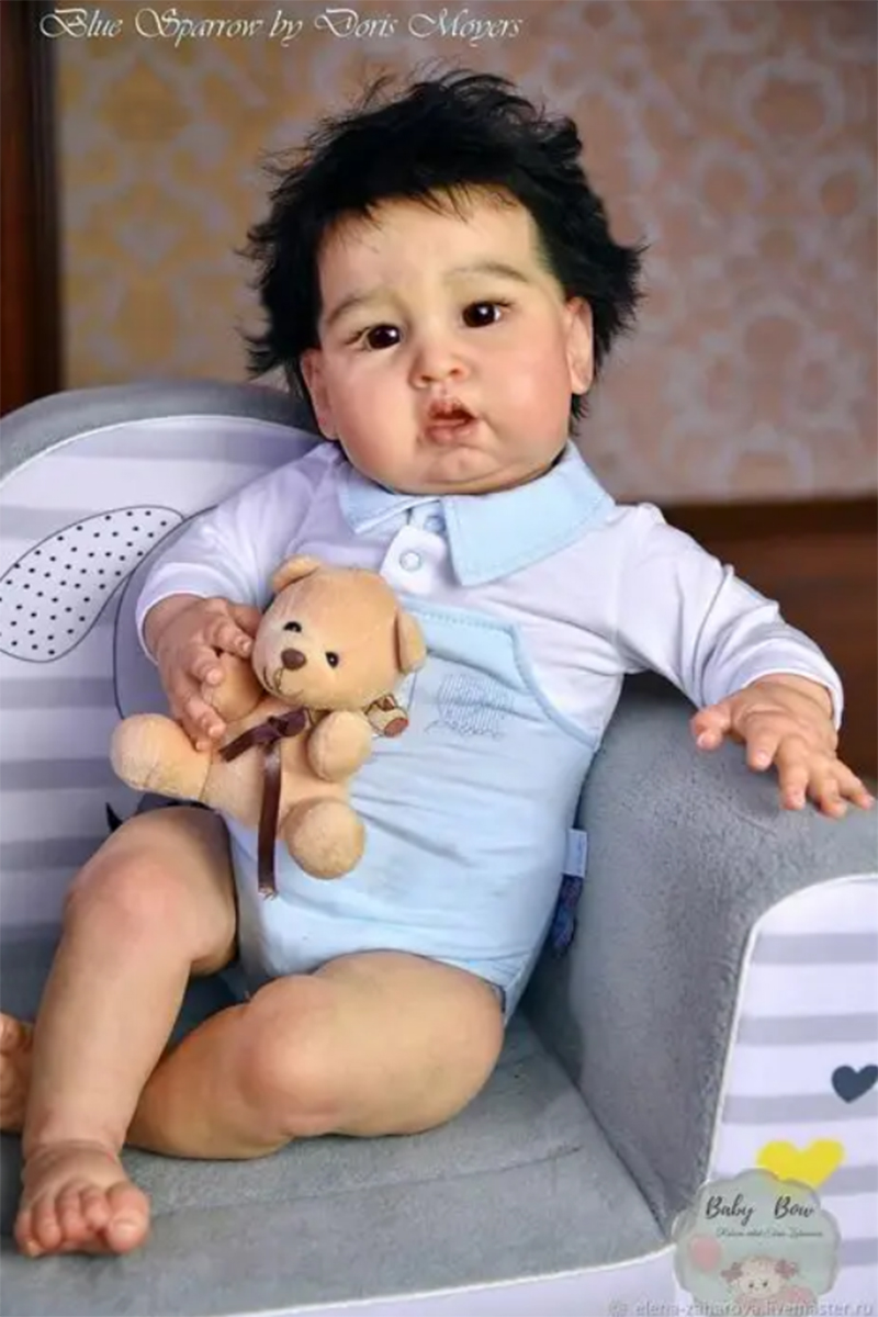 Baby Products For Newborn - 24インチの手作りダークスキンリボーンベビードール、ブルースパロー、塗装済みドールパーツ、リアルな新生児ドールキット