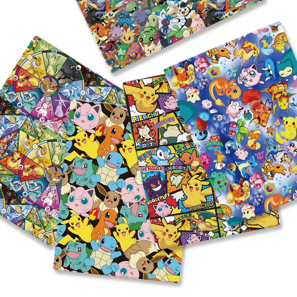 Baby Products For 1 Year Old - ポケモン漫画生地 140*50 センチメートル手作り縫製パッチワークキルティングベビードレスホームシートプリント生地生地縫製子供
