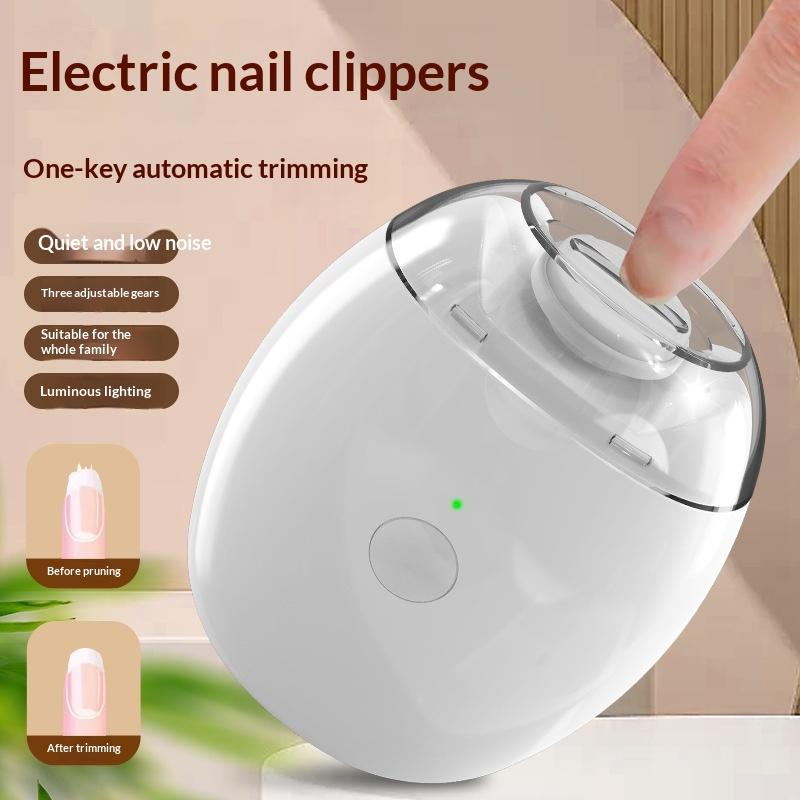 Baby Nail Trimmer Electric - 2in1電動ネイルクリッパー＆カッター、LEDライト付き自動ネイルグラインダー、赤ちゃん・大人用ミニマニキュアツール、ネイルケア