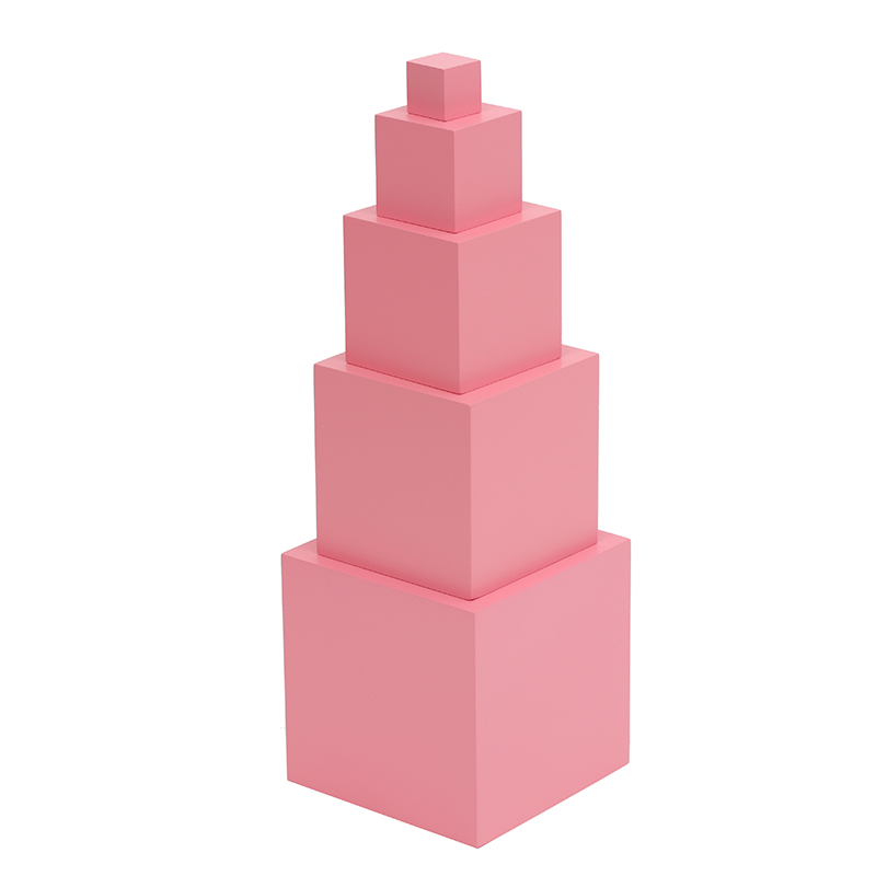 Toddler Learning Tower - 10cmピンクタワー5段モンテッソーリ学習教育感覚玩具視覚感覚早期開発幼児ゲーム