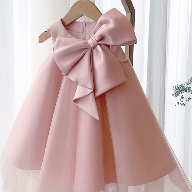 Baby Products For Summer - 夏ビッグリボン女の赤ちゃんドレス 1st 誕生日パーティーウェディングドレスガールパーティープリンセスイブニングドレス子供女の子服