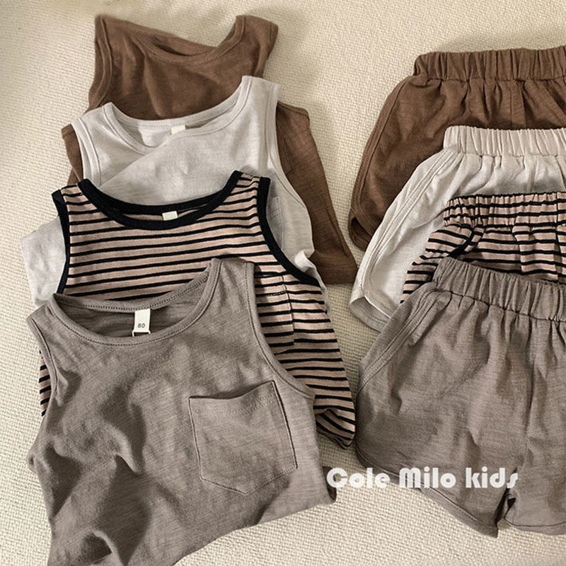Baby Products Korea - 子供用夏服セット,2枚,ショートベスト,女の子用Tシャツ,通気性のある夏服,韓国スタイル