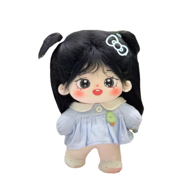 Baby Products Korea - 長い髪の黒いぬいぐるみ,人形のアクセサリー,20cm