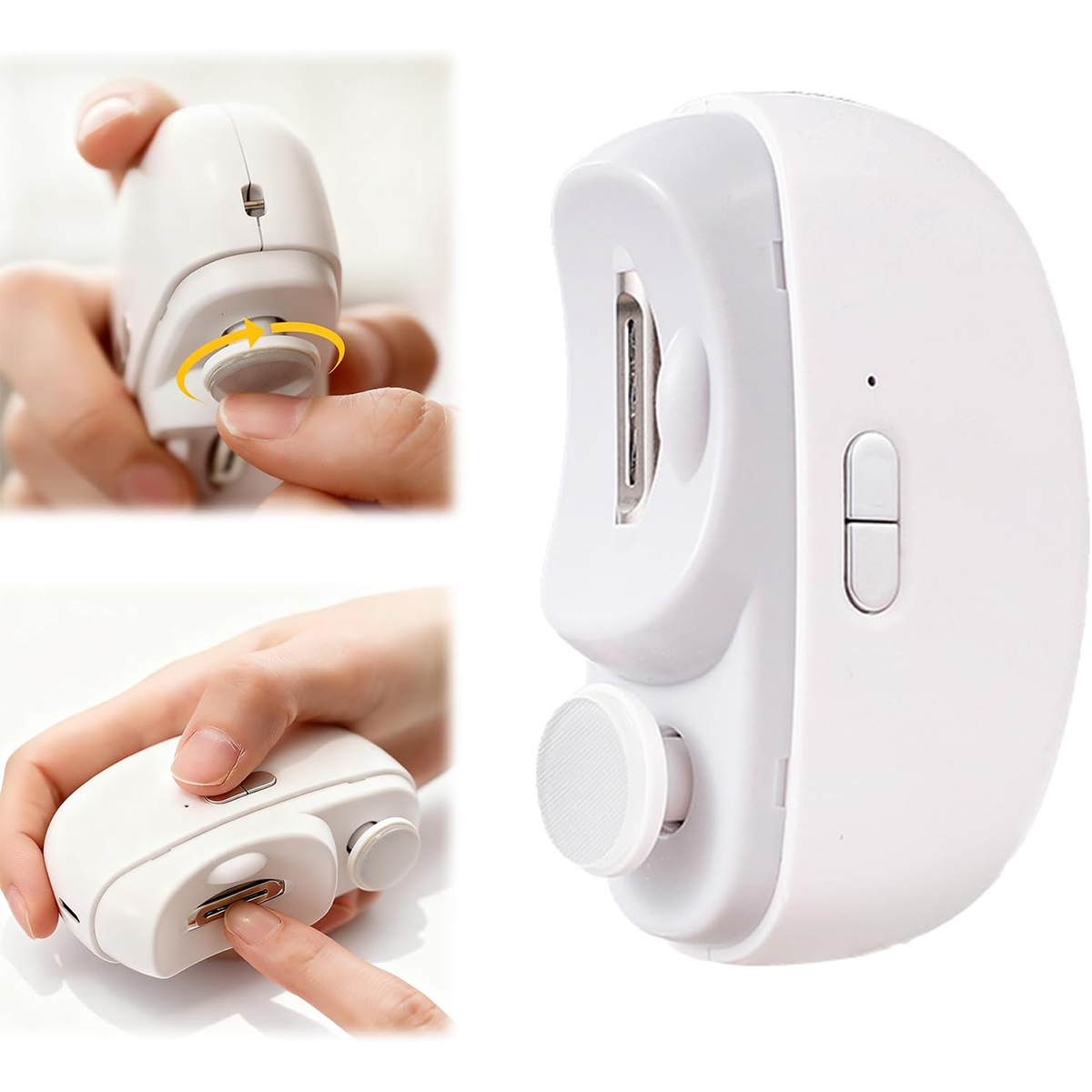 Baby Nail Trimmer Electric - ライト付き電動ネイルトリマー 自動トリミング・バフ研磨・研磨機能付き 充電式 赤ちゃんや大人のネイルケアに最適