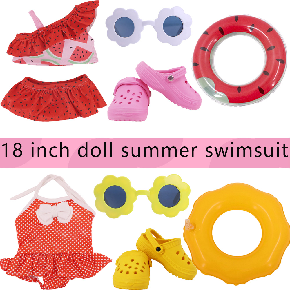 Baby Products For 1 Year Old - ヘッドフラワー水着魚鱗スタイル 43 センチメートルベビードールアイテム & 18 インチアメリカンドールガール、世代アクセサリー服用
