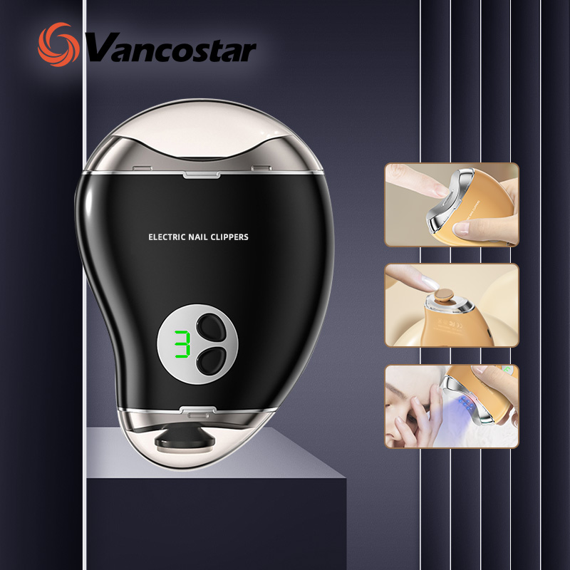 Baby Nail Trimmer Electric - 2in1自動爪切り電動トリマーファイルLEDディスプレイ3段階速度調整、カス収納、安全なネイルファイル、赤ちゃんや高齢者向けのネイルケア