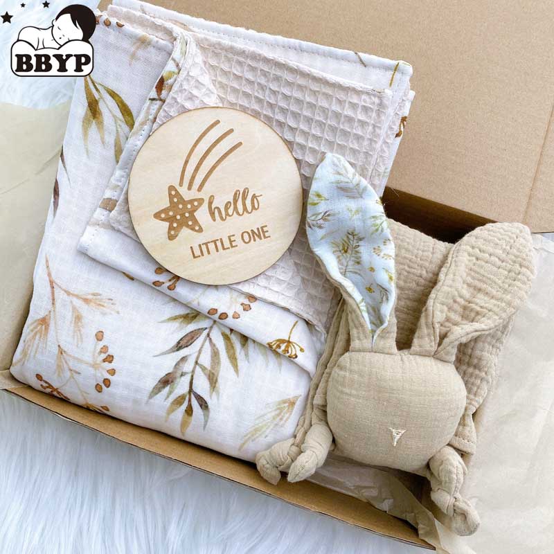 Baby Products For Newborn - ベビーバスおもちゃセット ベビーバスタオル 木製マイルストーン バニータオル 睡眠おもちゃ 赤ちゃんお風呂用品