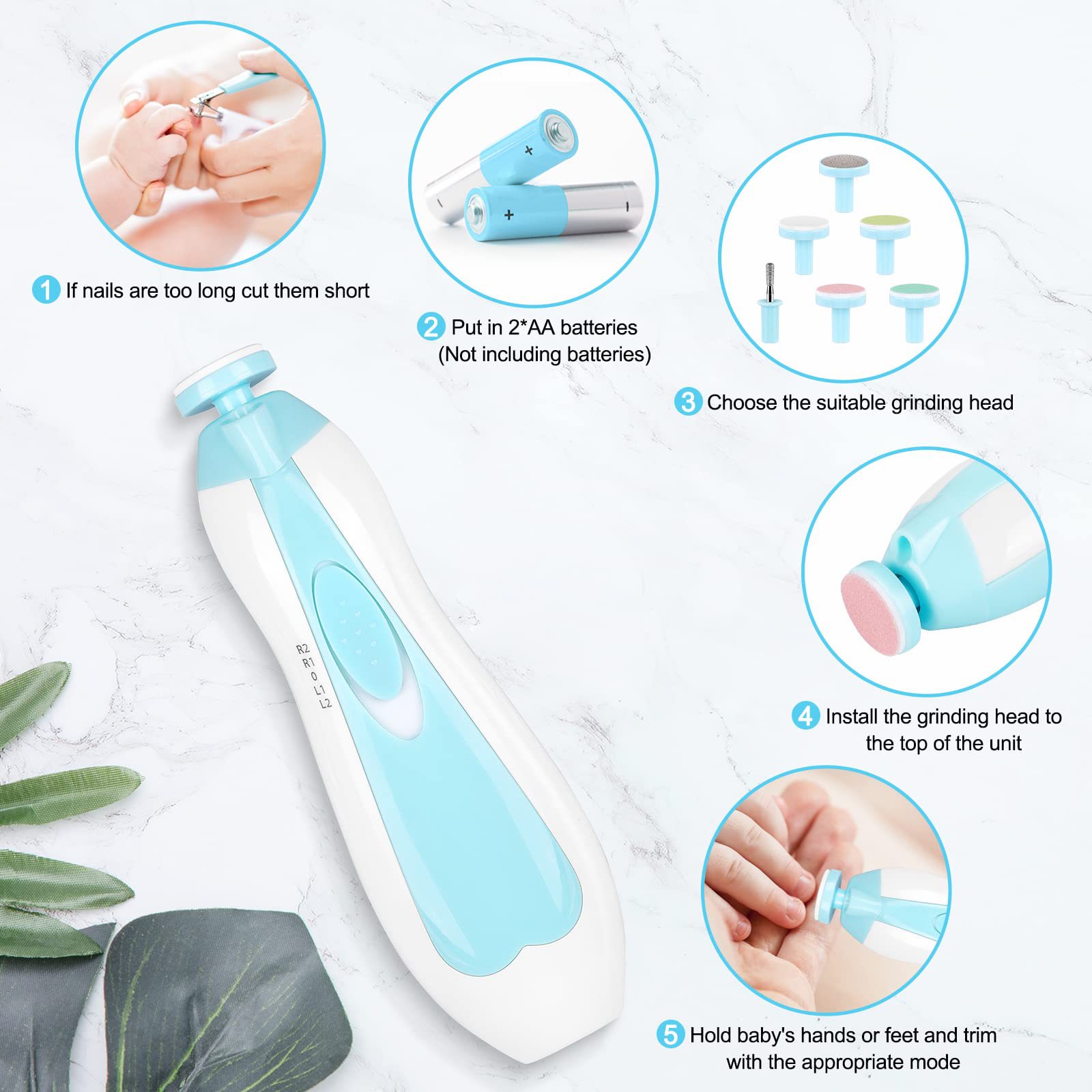 多機能電動ベビーネイルトリマーベビー爪やすりバリカンつま先爪 - Baby Nail Trimmer Electric のレビューと価格