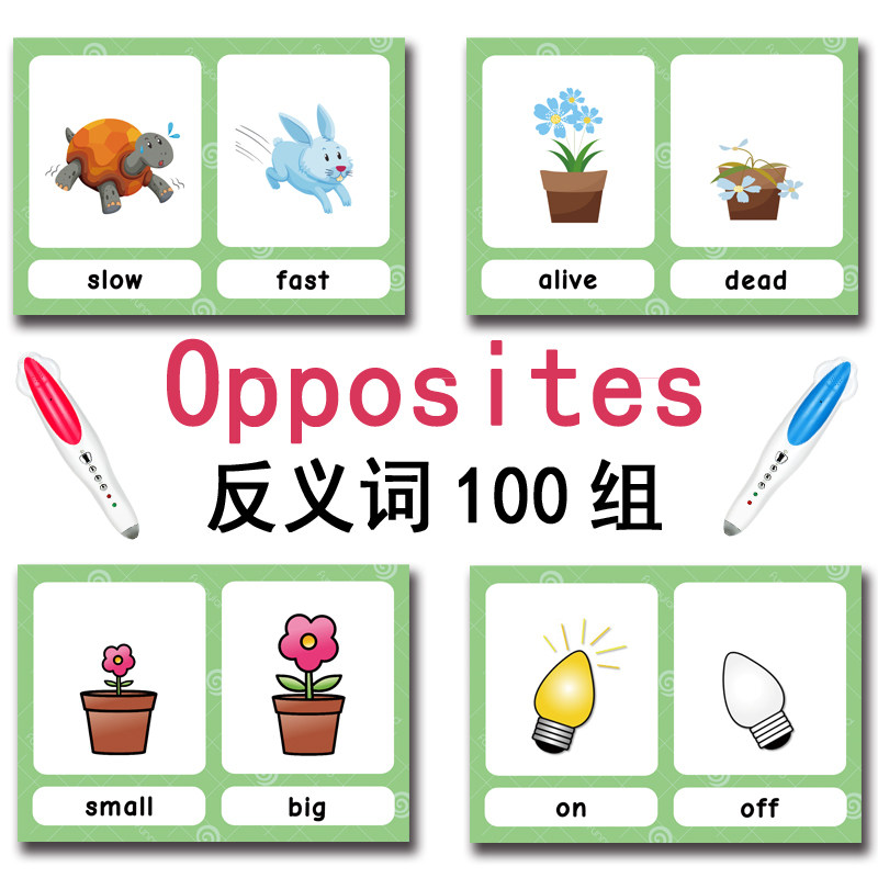 100組の反対語フラッシュカード 英語語彙カード 子供向け  - Baby Products China のレビューと価格