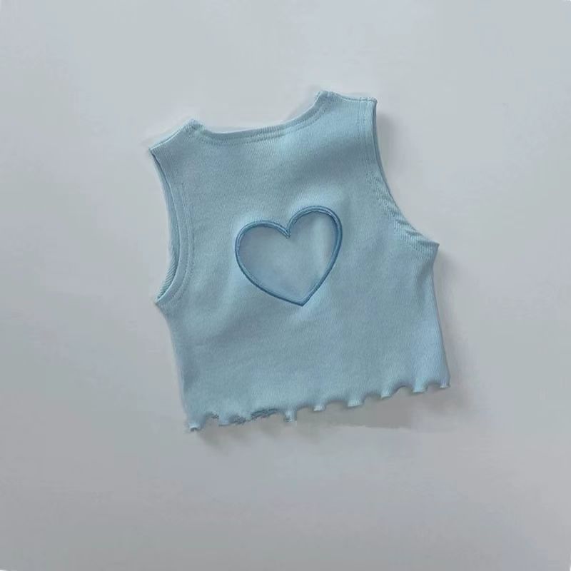 韓国夏子供服女の赤ちゃんベストかわいい中空ハートピンクブルー - Baby Products Korea のレビューと価格