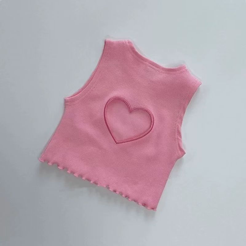 韓国夏子供服女の赤ちゃんベストかわいい中空ハートピンクブルー - Baby Products Korea のレビューと価格