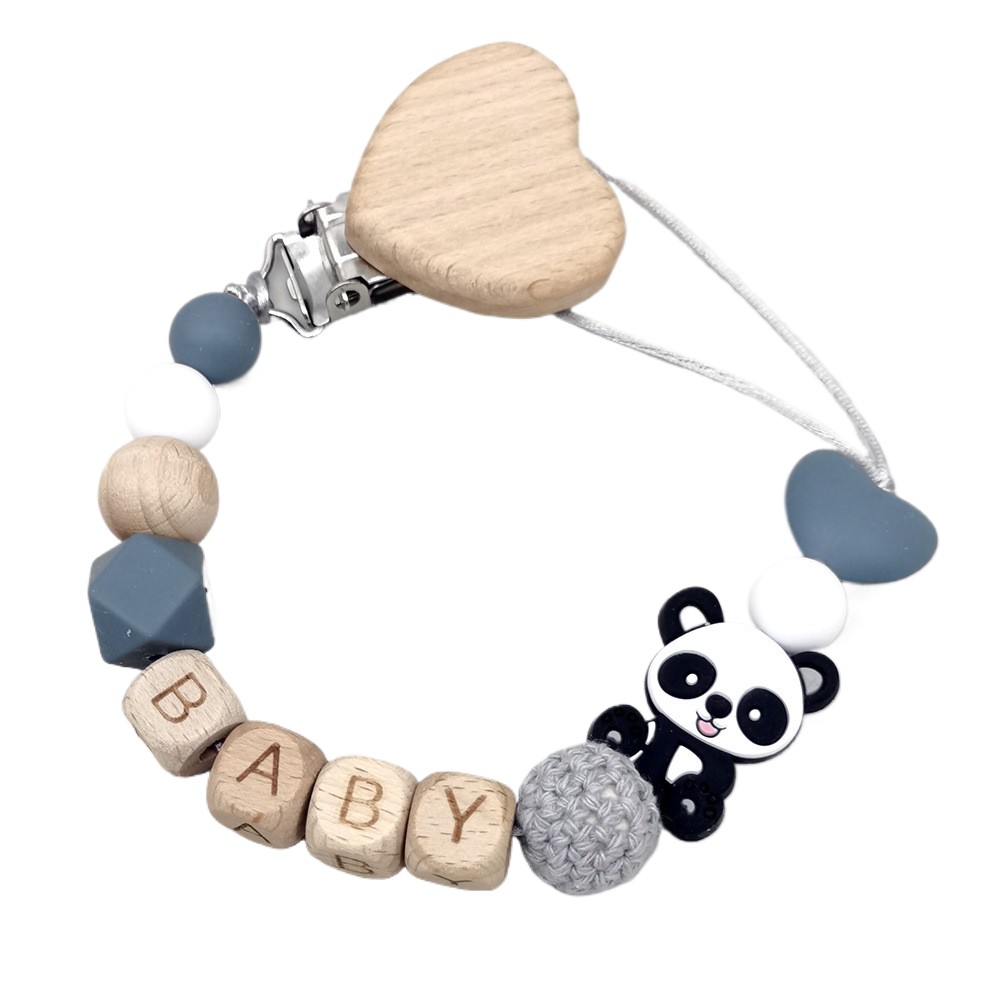 木製のパーソナライズされたベビーおしゃぶりチェーン、かわいい - Baby Products For 1 Year Old のレビューと価格