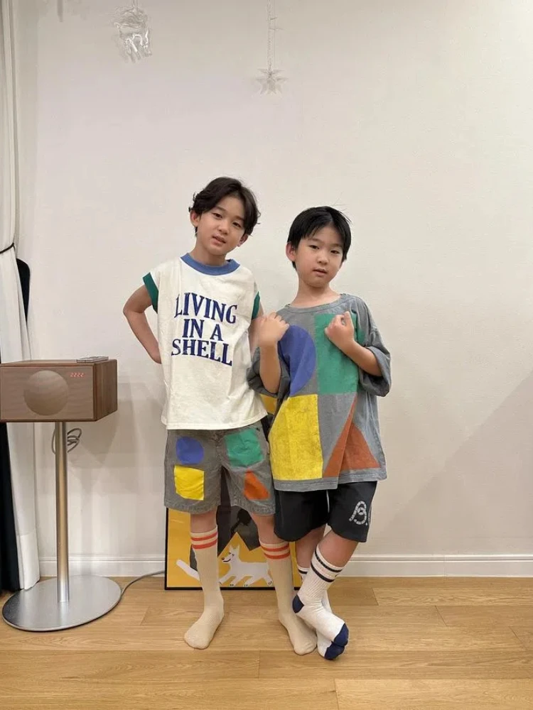 韓国スタイルキッズTシャツ夏カジュアル漫画レタープリント半袖 - Baby Products Korea のレビューと価格