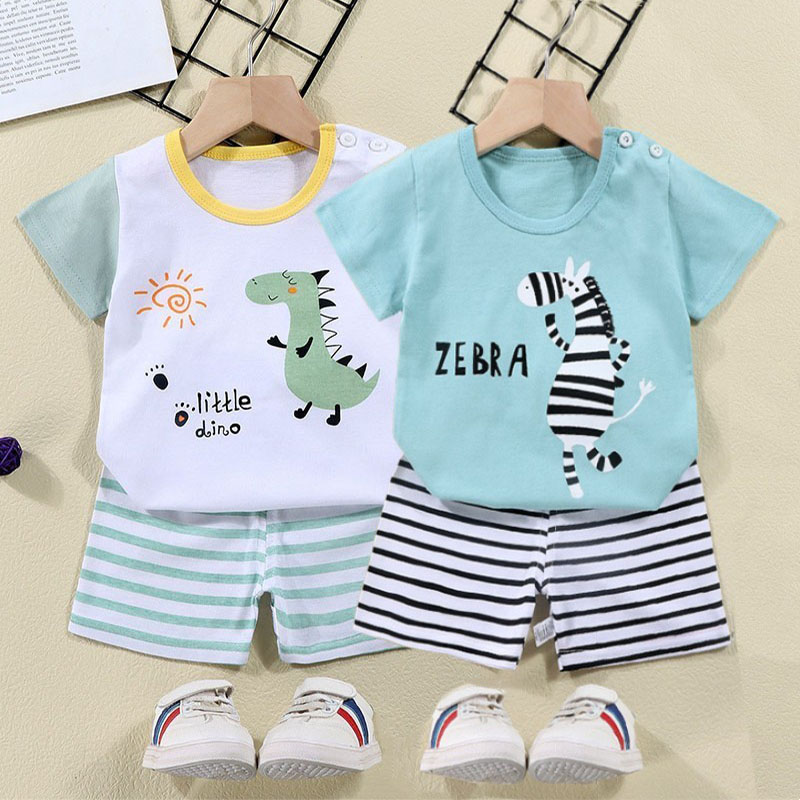 綿 Tシャツ + ショーツ 2 ピーストラックスーツセット子 - Baby Products For Summer のレビューと価格