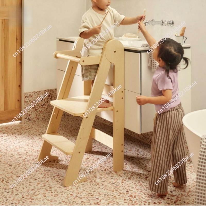 木製キッズ折りたたみ式ラーニングタワー キッチンステップスツ - Toddler Learning Tower のレビューと価格