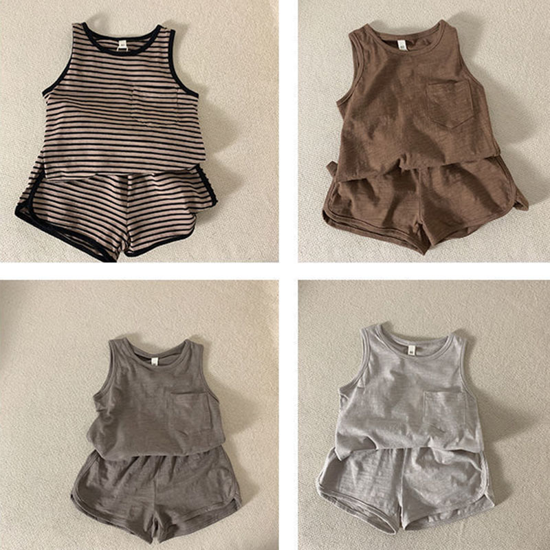 子供用夏服セット,2枚,ショートベスト,女の子用Tシャツ,通 - Baby Products Korea のレビューと価格