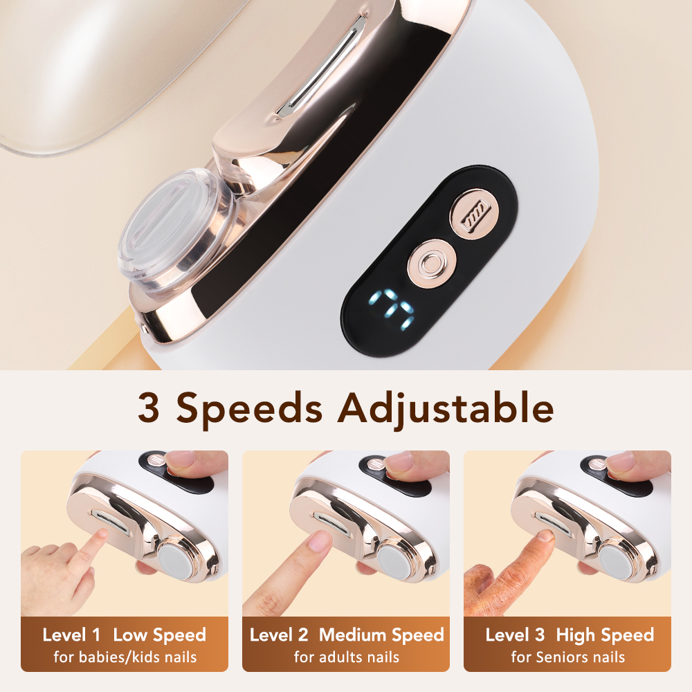 新しい電動爪切り充電式自動爪トリマー爪切りマニキュア研磨研削 - Baby Nail Trimmer Electric のレビューと価格