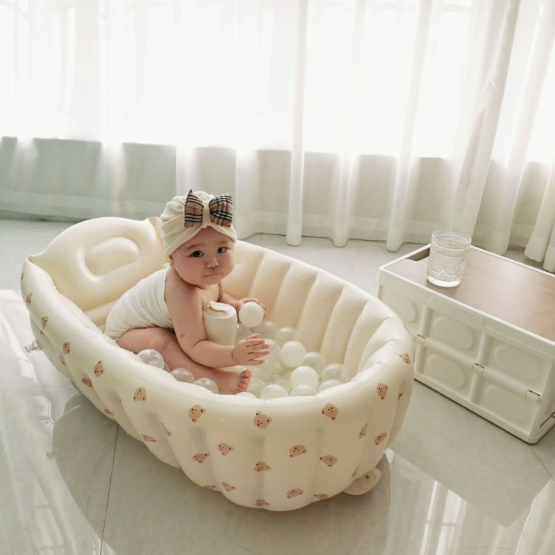 1PC 漫画インフレータブル浴槽子供のためのポータブルベビー - Baby Products For Newborn のレビューと価格