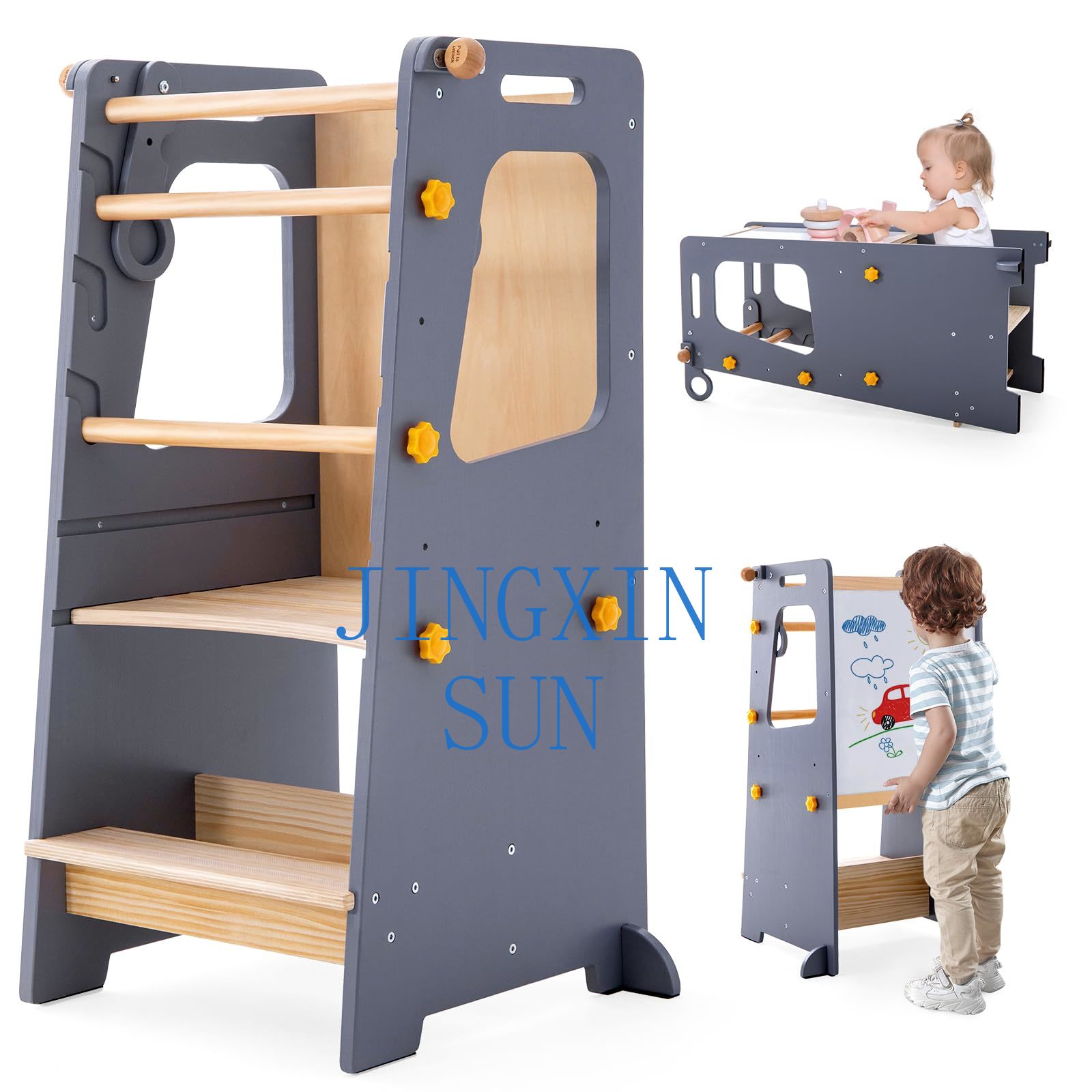 4 in 1幼児用キッチンタワー、モンテッソーリ幼児用木製学 - Toddler Learning Tower のレビューと価格